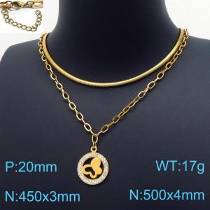 Stainless Steel Stone Necklace - KN197323-Z