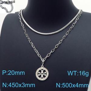 Stainless Steel Stone Necklace - KN197325-Z
