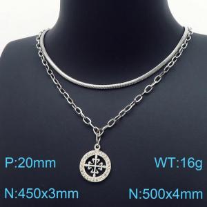 Stainless Steel Stone Necklace - KN197329-Z