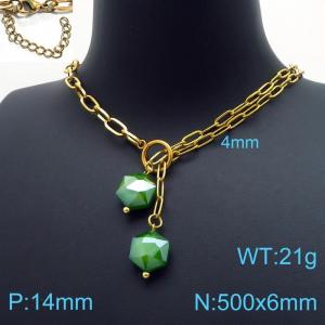 SS Gold-Plating Necklace - KN197336-Z