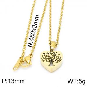 SS Gold-Plating Necklace - KN197404-K