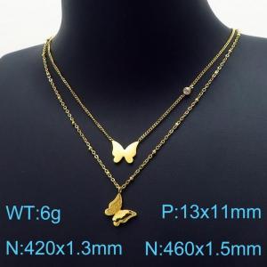 SS Gold-Plating Necklace - KN197576-HM