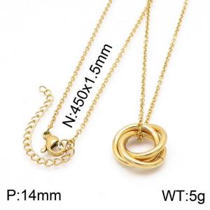 SS Gold-Plating Necklace - KN197969-HR