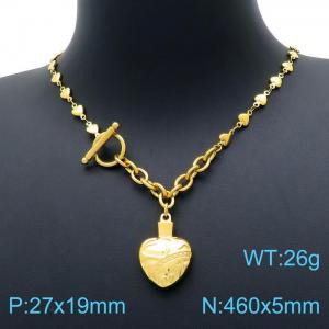 SS Gold-Plating Necklace - KN198054-Z