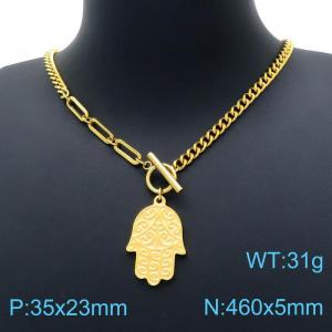 SS Gold-Plating Necklace - KN198062-Z