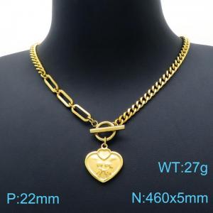 SS Gold-Plating Necklace - KN198063-Z