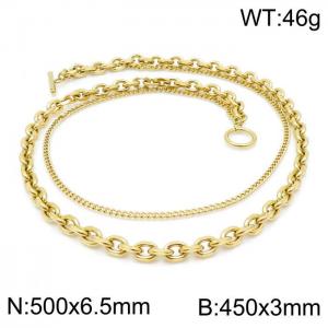 SS Gold-Plating Necklace - KN198167-Z