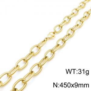 SS Gold-Plating Necklace - KN198362-Z