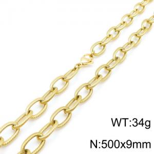 SS Gold-Plating Necklace - KN198363-Z