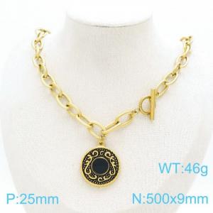SS Gold-Plating Necklace - KN198456-Z