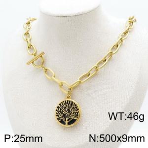 SS Gold-Plating Necklace - KN198458-Z