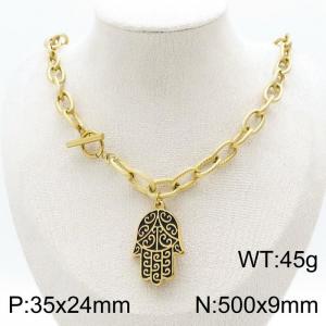 SS Gold-Plating Necklace - KN198462-Z