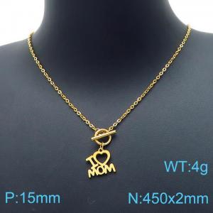 SS Gold-Plating Necklace - KN198909-Z