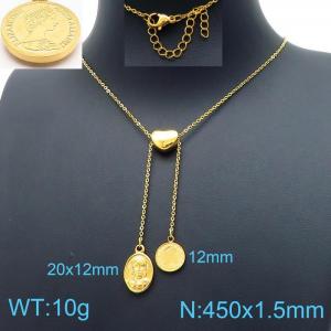 SS Gold-Plating Necklace - KN198915-Z