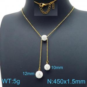 Stainless Steel Stone Necklace - KN198918-Z