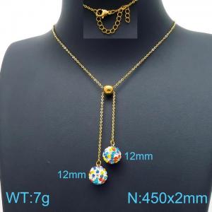 Stainless Steel Stone Necklace - KN198919-Z
