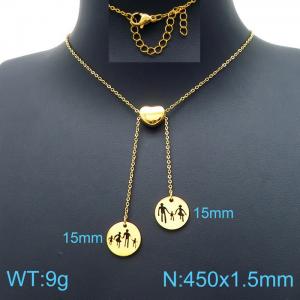 SS Gold-Plating Necklace - KN198927-Z