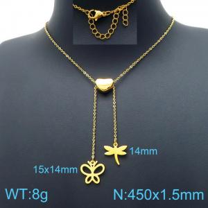 SS Gold-Plating Necklace - KN198928-Z