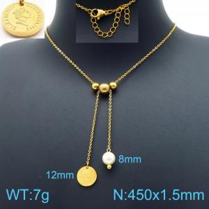 SS Gold-Plating Necklace - KN198929-Z