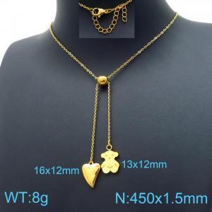 SS Gold-Plating Necklace - KN198934-Z