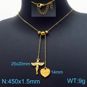 SS Gold-Plating Necklace - KN198936-Z