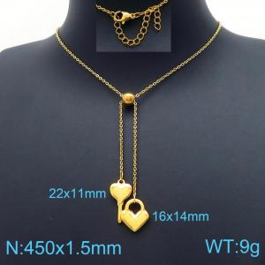 SS Gold-Plating Necklace - KN198938-Z