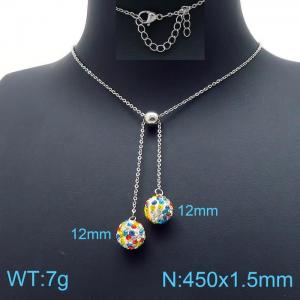 Stainless Steel Stone Necklace - KN198939-Z