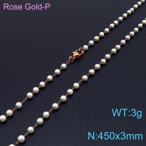SS Rose Gold-Plating Necklace - KN198940-Z