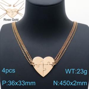 SS Rose Gold-Plating Necklace - KN199054-K