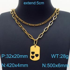 SS Gold-Plating Necklace - KN199096-Z