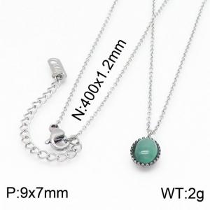 Stainless Steel Stone Necklace - KN199543-KA