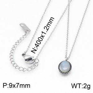 Stainless Steel Stone Necklace - KN199545-KA