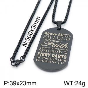 Stainless Steel Black-plating Necklace - KN199726-Z
