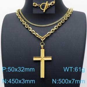 SS Gold-Plating Necklace - KN199944-Z