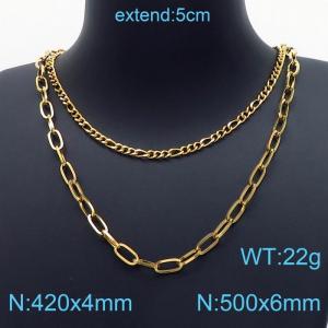 SS Gold-Plating Necklace - KN200002-Z