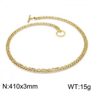 SS Gold-Plating Necklace - KN200007-Z