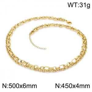 SS Gold-Plating Necklace - KN200009-Z