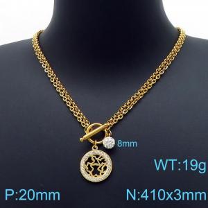 Stainless Steel Stone Necklace - KN200011-Z