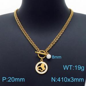 Stainless Steel Stone Necklace - KN200015-Z