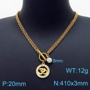 Stainless Steel Stone Necklace - KN200017-Z