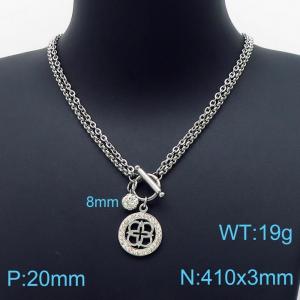 Stainless Steel Stone Necklace - KN200018-Z