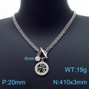 Stainless Steel Stone Necklace - KN200020-Z