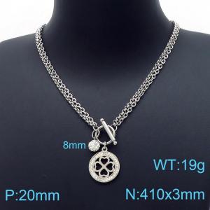 Stainless Steel Stone Necklace - KN200021-Z