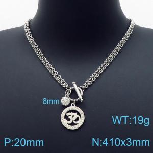 Stainless Steel Stone Necklace - KN200022-Z