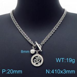 Stainless Steel Stone Necklace - KN200024-Z