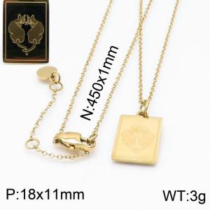 SS Gold-Plating Necklace - KN200342-KLHQ