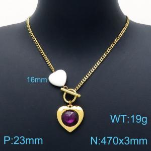 SS Gold-Plating Necklace - KN201164-Z-