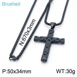 Stainless Steel Black-plating Necklace - KN201399-KFC