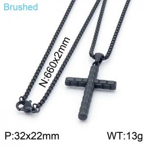 Stainless Steel Black-plating Necklace - KN201412-KFC