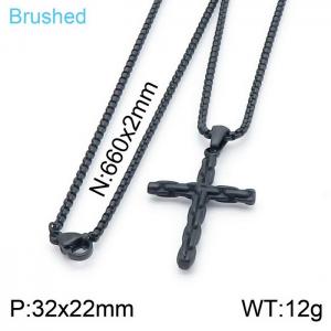 Stainless Steel Black-plating Necklace - KN201415-KFC